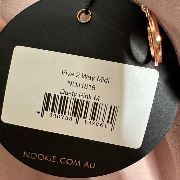 NWT Nookie Viva 2 Way Midi Dress Women's Dusty Pink Size Medium - Picture 7 of 8